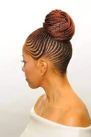 Head straight from the office to a night on the town with friends and change it up with ease by switching between a side and middle part. Feed In Corn Row Bun African Braids Hairstyles Natural Hair Styles Braided Hairstyles Updo