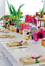 Just think of what you love the most. 15 Unique Ways To Plan A Tropical Themed Wedding Wedding Table Settings Tropical Wedding Theme Tropical Wedding