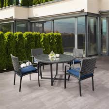 You can select the fabric on most pillows from a pull down box labeled select cover, in the page of the product. Corliving Rattan Patio Dining Set Charcoal Grey Blue Cushions 5 Pc Pcl 190 Z3 Rona