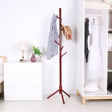 Natural looking and very solid wooden coat stand in the form of tree. Free Standing Wood Tree Coat Rack Clothes Hanger Stand For Bedroom Decor 8 Hooks Coat Racks Aliexpress