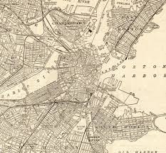 1921 Antique Boston Map Vintage Map Of Boston Massachusetts City Map 6545