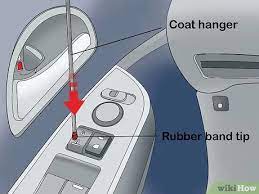 Stick a straightened metal coat hanger in between the door and the vehicle and fish for the unlock button. How To Use A Coat Hanger To Break Into A Car Wikihow