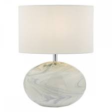 Check out the marble table lamp in desk & table lamps, lighting from vaen vintage design shop for 265.00. Blue And White Marble Effect Table Lamp With Ivory Cotton Lampshade