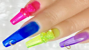 After taking your time to guarantee your job has actually been finished to the most effective of your capability you never ever. Neon Yellow Glitter Glass Butterfly Ombre Acrylic Nails W Piercing Charm Youtube