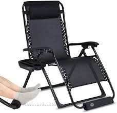 The cushion is very well padded and insulated for extra breathability, and it can be cleaned or wiped down very easily, like the chair itself. Amazon Com Zero Gravity Chair Oversized With Foot Rest Cushion 31 5 Inch Wide 420 Lbs Weight Capacity Patio Lounge Chair Folding Beach Recliner Yard Chair With Cup Holder Black Garden Outdoor