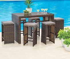 Wilson Fisher Augusta 7 Piece Bar All Weather Wicker Set Big Lots Outdoor Patio Set Patio Set Outdoor Space Design
