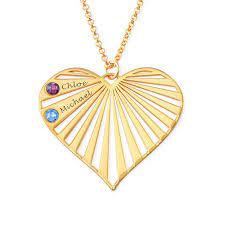 Collier De Famille Avec Pierres De Naissance En Plaqué Or - Myka