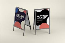 Advertising A Stand Mockup Set In 2020 Outdoor Advertising Mockup Outdoor Advertising Simple Business Cards
