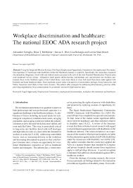 Pdf Workplace Discrimination And Healthcare The National Eeoc Ada Research Project