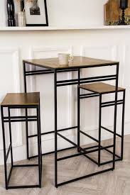 Black Gold Bar Set With Bar Table Two Bar Stools In 2020 Bar Table Modern Bar Stools Kitchen Small Kitchen Table Sets