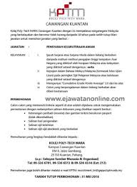 A centre of learning, centred on you. Kolej Poly Tech Mara Kptm 31 Mei 2016 Jawatan Kosong 2021