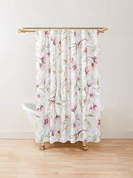 Blush Pink Hand Drawn Watercolor Magnolia Flowers Seamless Pattern Shower Curtain Millions Of Unique De Mermaid Home Decor Patterned Shower Curtain Curtains