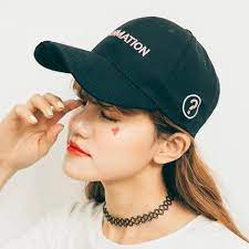 Text Size With Question Mark Logo On Side Of Black Cap Embroidered Baseball Caps Question Mark Design Black Cap