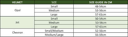 riding helmet size guide