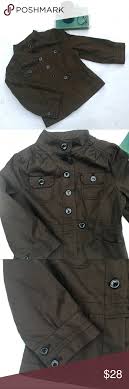 Old Navy Cropped Military Style Brown Jacket Xs See Size