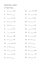 Matematik tahun 2 bina sifir darab. Latihan Darab Bahagi