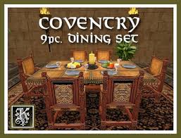 Legacy classic coventry 9pc leg dining room set in classic cherry. Second Life Marketplace Kismet Coventry 9pc Medieval Dining Room Set