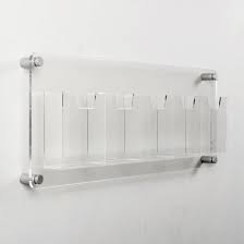 Azar displays wall mount brochure holder trifold 48 pockets 38 x 19 office depot. Clear Acrylic Plexiglass Wall Mounted Brochure Magazine Leaflet Literature Stand Holder Rack With 5 Pockets And Stanoffs China Acrylic Brochure Holder And Acrylic Brochure Holder Wall Mount Price Made In China Com