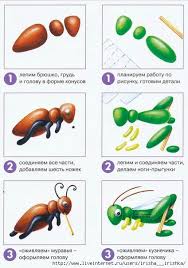 простые поделки лепка из пластилина для детей 3 4 лет пошагово Kak Sdelat Iz Plastilina Tarakana Garden Crafts Crafts Photo