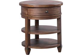 There are 6 drawers in the dresser, giving you plenty of storage room for all your clothes. Aspenhome Thornton Transitional Round Table Nightstand With Two Shelves And One Drawer Wayside Furniture Nightstands