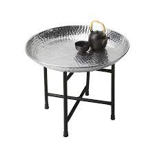 Orion handcrafted terra cotta bowls. Hammered Tray Side Table In Silver Coffee Table Metal Accent Table Furniture