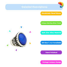 Color Changing Oval Stone Zinc Alloy Mood Ring For Fashion Women Mj Rs051