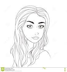 Teste Padrao Para O Livro Para Colorir Menina Bonita Ilustracao Do Vetor Ilustracao De Rabiscar Cara 75800260