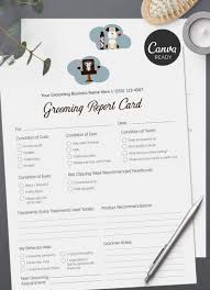Ready To Edit Pet Grooming Report Card Template Pet Groomers Pet Business Printable Pre Made Design Pet Report Cards In 2020 Pet Grooming Grooming Pet Groomers