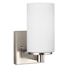 Check spelling or type a new query. Sea Gull Lighting 4139101 962 Hettinger One Light Wall Bath Sconce Vanity Style Lights Brushed Nickel Finish Amazon Com
