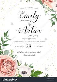 Wedding Floral Invite Invitation Card Design Rose Pink Lavender Flower White Anemones Wax E Floral Invitation Wedding Invitation Design Wedding Card Design