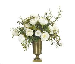 Natural Decorations Inc White Rose Vine Brass Urn Altar Flowers Rose Vines Outdoor Flowers