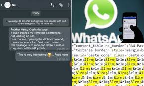 A whatsapp message is being spread online these days. Warning Over Whatsapp Text Bomb That Could Crash Your Phone Daily Mail Online