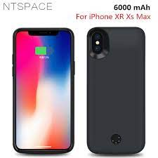 Ntspace 6000mah Portable Battery Charging Case For Iphone Xr Xs Max Power Case External Power Bank Pack Battery Charger Co Iphone Iphone Cases Portable Battery
