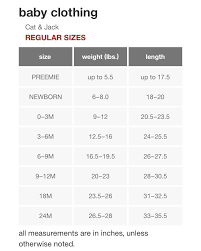 Cat Jack Size Chart Baby Shoe Size Chart Baby Size Chart Baby Clothes Sizes