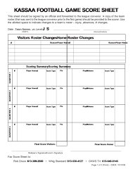 With space for up to 9 innings of game play, you can use this form for any softball league. Kassaa Football Game Score Sheet Printable Pdf Download