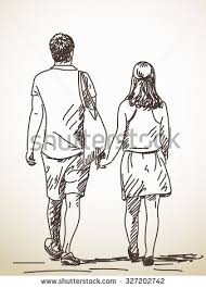 Stock Images Similar To Id 270540776 Sketch Of Old Man Walking Desenho De Pessoas Casal De Costas Desenhos De Pessoas