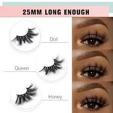 Buy Sy Shuying 25mm Mink Lashes 3d Real Mink Eyelashes Fluffy Dramatic False Eyelashes 6d Wispy Long Thick Handmade Luxury Volume Strip Eye Lashes 3 Pairs Doll Honey Queen Online In Turkey