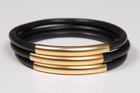 Black And Gold Bracelet Set Bangle Set For Women Black Rubber Bracelet Black Minimalist Bangle Black Rubber Bangle Thick Black Bracelet Black Gold Bracelet With Images Minimalist Bangle Black Bracelets Bangle Set