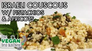 Stir in couscous and apricots. Israeli Couscous With Pistachios And Apricots The Vegan Test Kitchen Youtube