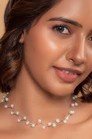 Buy Ayesha NoColour White Charm Necklace For Women