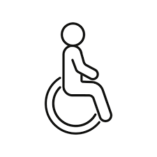 Disabled person in wheelchair icon, outline sign handicap. Disability, limitation man. Vector 6408740 Vector Art at Vecteezy