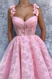 exquisite lace sweetheart pink prom dress chic flower straps sleeveless long prom dress african prom dresses ball gowns prom gowns