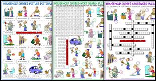 household chores esl vocabulary worksheets