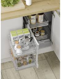 134 97 028 Excellent Wall Unit Storage Pull Out Three Tier Baskets For Spices Or Kitchen Accessories Kitchen Corner Units Corner Storage Kitchen Storage Units