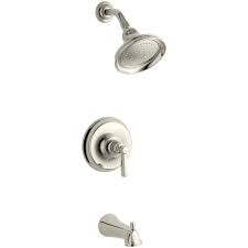 Kohler Bancroft 1 Handle 1 Spray 2 5 Gpm Tub And Shower Faucet In Vibrant Polished Nickel Valve Not Included Kohler Bancroft Fixed Shower Head Shower Faucet