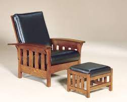 amish bow morris recliner chair mission arts crafts slat wood leather cheap office chairs morris chair furniture