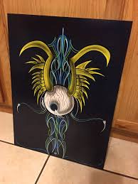 How to draw flames for cars! Pinstripe Art Flying Eye Von Dutch Hand Painted Plexiglass Etsy