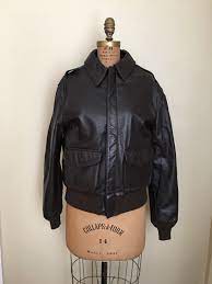 Vintage Avirex Type A2 Leather Jacket Size 42 Avirex Usa Etsy Leather Bomber Jacket Leather Jacket Jackets