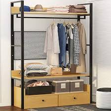 120 Little Tree Free Standing Closet Organizer Heavy Duty Clothes Closet With Shelves And Hanging Rod Large Free Standing Closet Garment Racks Duty Clothes