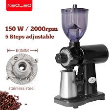 XEOLEO طاحونة القهوة 150 واط مطحنة بن كهربائية 60 مللي متر عجلة مسطحة لدغ  القهوة المنزلية ميلر أبيض/أسود 250 جرام آلة طحن - AliExpress Home Appliances